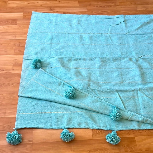 Vintage Turquoise Cotton Throw